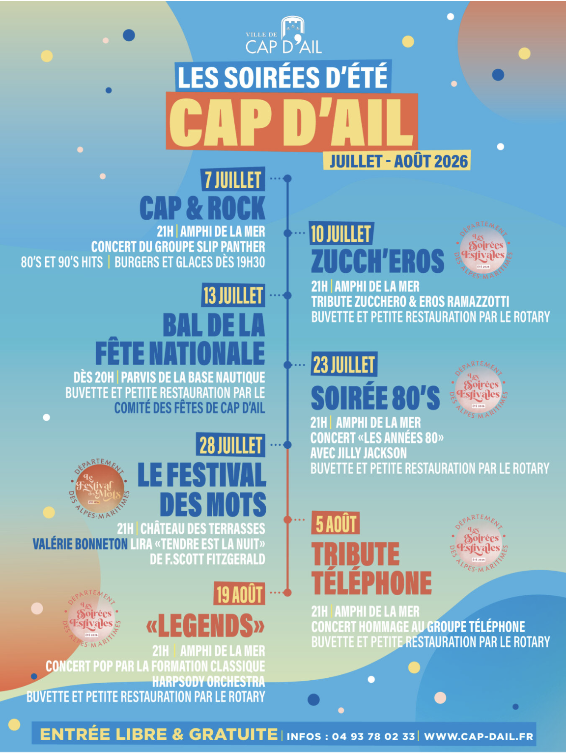 Living in Cap d’Ail: Discover the program for the Summer Evenings in July 2026