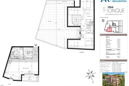 Modern apartment - 3 rooms - 64 m² - LA TURBIE