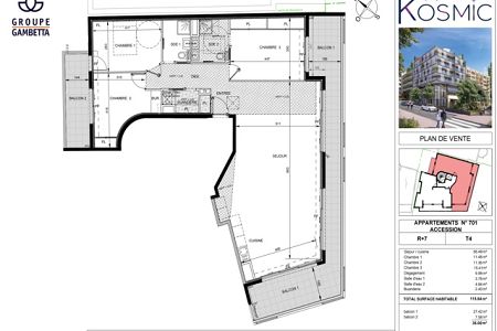 Modern apartment - 4 rooms - 116 m² - Roquebrune cap Martin