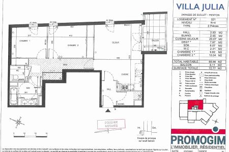 Flat - 3 rooms - 67 m² - MENTON