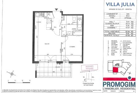Flat - 2 rooms - 41 m² - MENTON