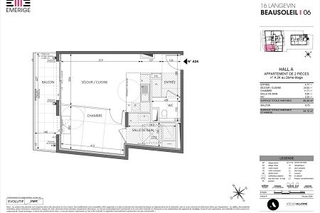 Flat - 2 rooms - 45 m² - BEAUSOLEIL
