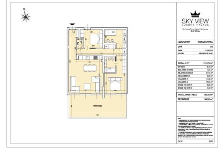 Flat - 3 rooms - 86 m² - CAP D'AIL