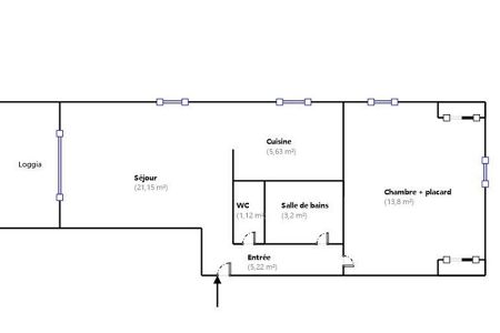 Flat - 2 rooms - 50 m² - BEAUSOLEIL